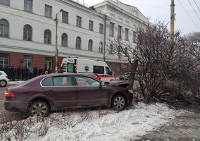 В центрі Житомира автомобіль в’їхав у дерево: водія не вдалося врятувати.Фото