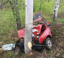 На околиці Житомира ВАЗ з’їхав у кювет та врізався в дерево, водій травмувався