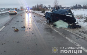 На трасі у Житомирській області ВАЗ виїхав на зустрічну смугу та зіткнувся з вантажівкою: водій легковика травмувався, його дружина загинула